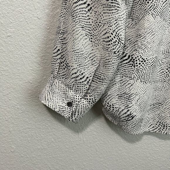 Joie Blouse Women XS Black White Dot V-Neck Silk Long Sleeve Lightweight - Picture 8 of 9